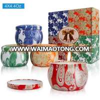 4 in 1 Iron Pots Aromatherapy Scented Candles Travel Tin Gift Set