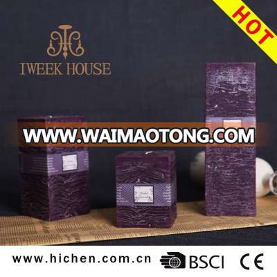 Popular design square shape paraffin wax provide label scented candle