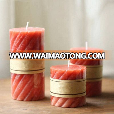 Fashionable Pure Paraffin Wax Colored Pillar Scented Candles