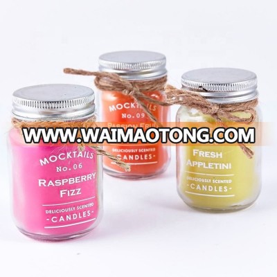 Private label Colored friendly scented luxury aroma candle in glass jar gifts making kit