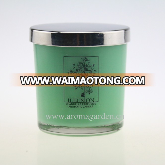 160g scented aroma candle in glass jar with metal lid